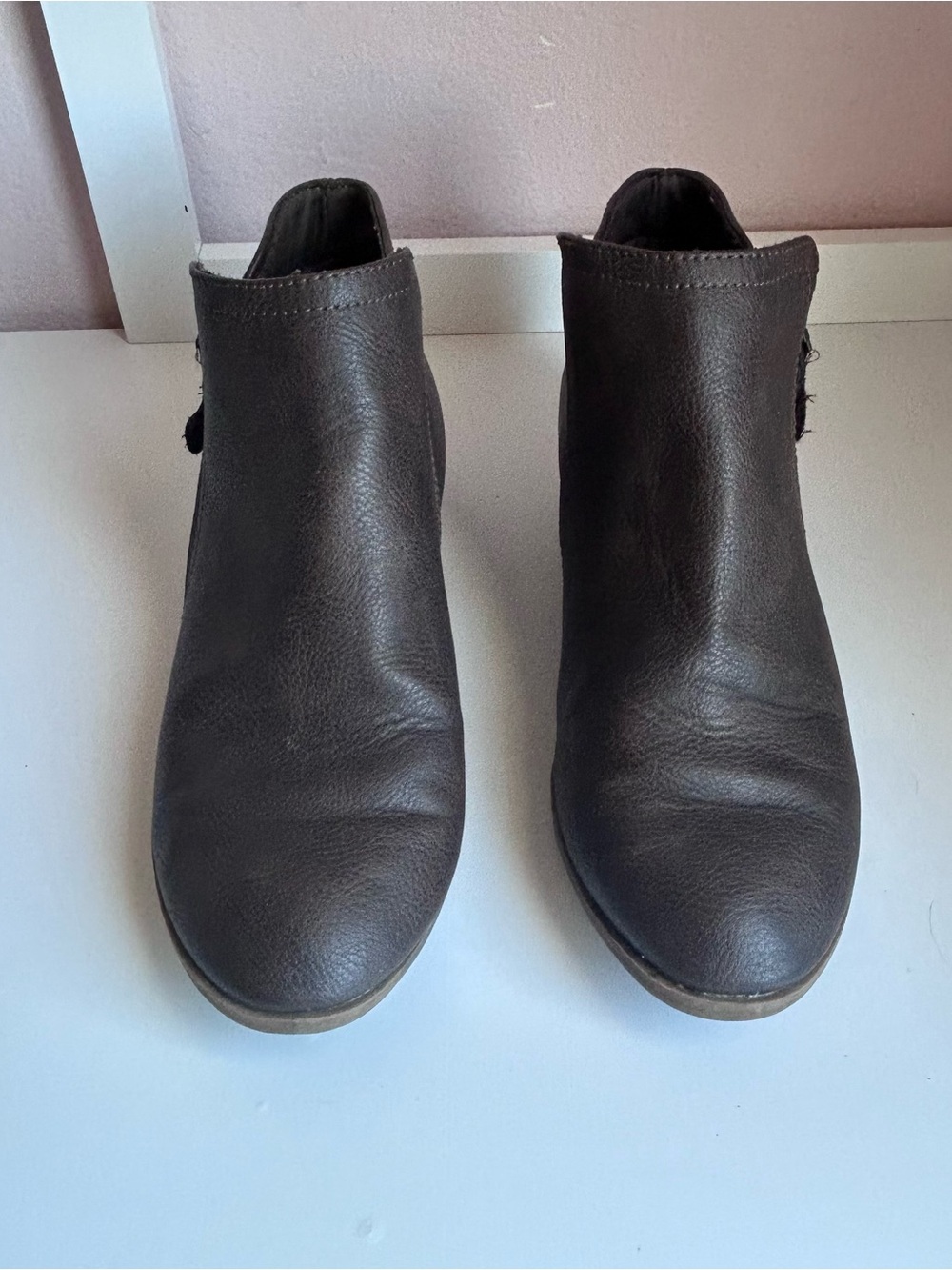 Dark Brown Leather Ankle Booties